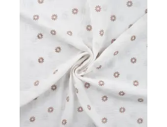 Hydrofiel Stof Embroidery Zonnebloemen - Brons