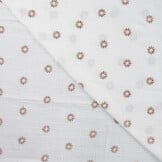 Hydrofiel Stof Embroidery Zonnebloemen - Brons