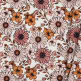 Jersey Katoen Digitale Print - Vintage Madeliefje Klei Roze