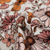 Jersey Katoen Digitale Print - Vintage Madeliefje Klei Roze