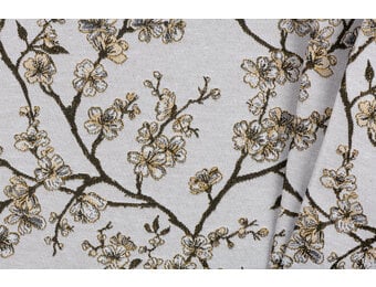 Gobelin Stof Sakura - Crème - Wit