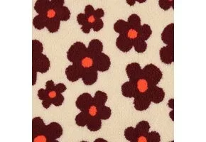 Teddy Stof Bloemen - Beige/Wijnrood