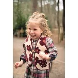 Teddy Stof Bloemen - Beige/Wijnrood