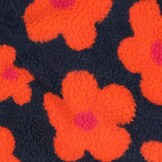 Teddy Stof Bloemen - Navy/Oranje