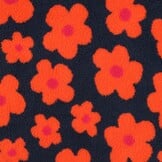 Teddy Stof Bloemen - Navy/Oranje