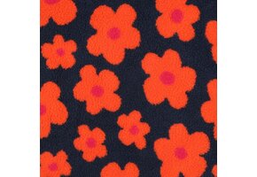 Teddy Stof Bloemen - Navy/Oranje