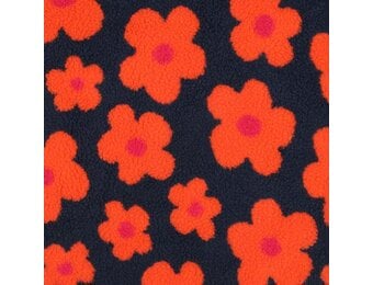Teddy Stof Bloemen - Navy/Oranje