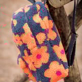 Teddy Stof Bloemen - Navy/Oranje