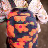 Teddy Stof Bloemen - Navy/Oranje