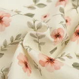 Jersey Katoen Digitale Print - Anjerbloemen Dusty Roze