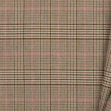 Schotse Ruit Stof Stretch - Camel Roze