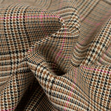 Schotse Ruit Stof Stretch - Camel Roze