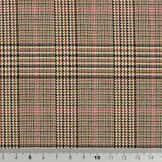 Schotse Ruit Stof Stretch - Camel Roze