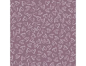 Jersey Katoen Stof – Hartjes Lila