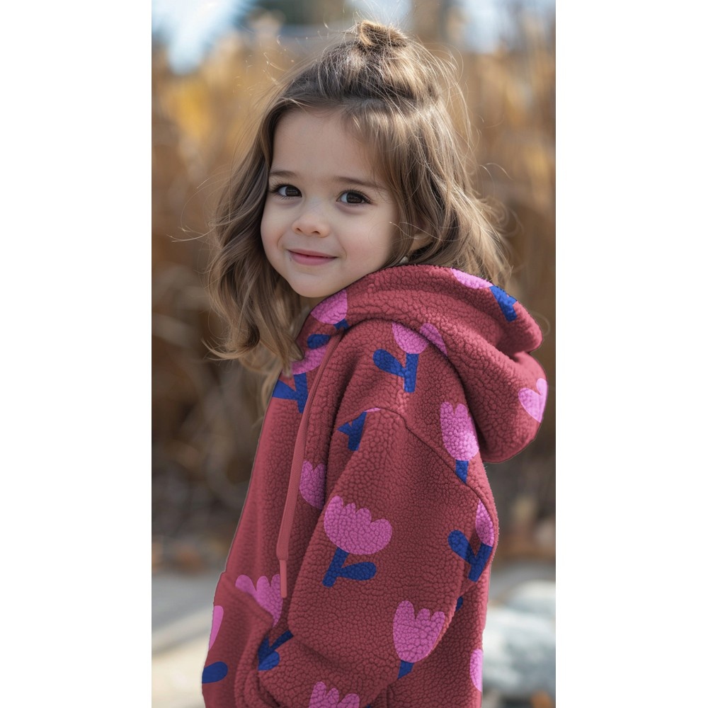 Teddy Stof Bloemen - Ecru/Lila