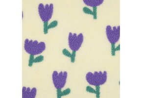 Teddy Stof Bloemen - Ecru/Lila