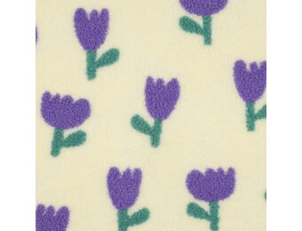 Teddy Stof Bloemen - Ecru/Lila