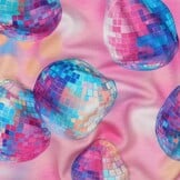 French Terry Stof Digitale Print – Discoballen – Roze