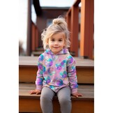 French Terry Stof Digitale Print – Discoballen – Roze