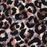 Jersey Katoen Stof Digitale Print - Panter Lavendel