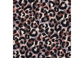 Jersey Katoen Stof Digitale Print - Panter Lavendel