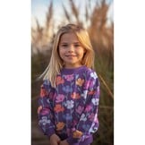 French Terry Stof Digitale Print Bloemenveld – Paars