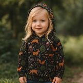 Sweat Stof Digitale Print Bosdieren Avontuur - Navy