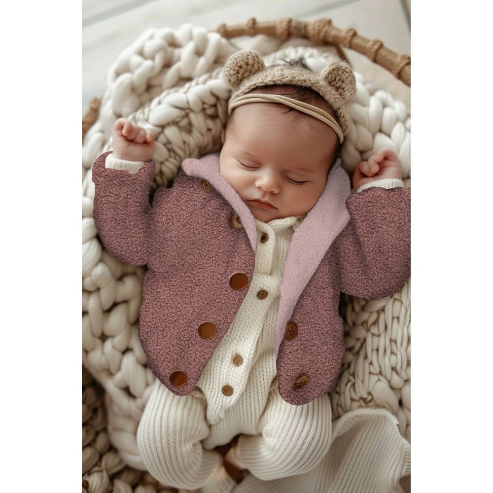Teddy Fleece Doubleface Stof - Taupe