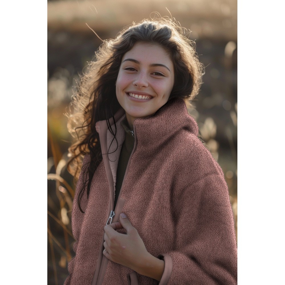 Teddy Fleece Doubleface Stof - Taupe