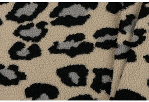 Teddy Stof Panterprint - Grijs