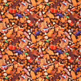 Katoen Poplin Stof Pakjesavond – Bruin – Feestelijke Sinterklaas Stof