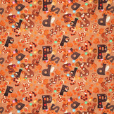 Sinterklaas Katoen Poplin Stof – Naturel – Chocoladeletters & Jute Look