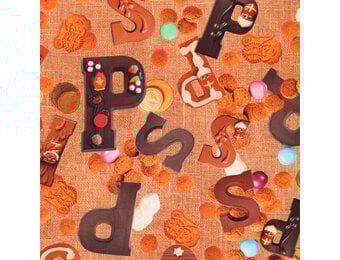 Katoen Poplin Stof - Sinterklaasletters - Naturel