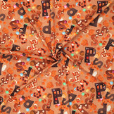 Sinterklaas Katoen Poplin Stof – Naturel – Chocoladeletters & Jute Look