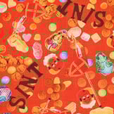 Katoen Poplin Stof Sinterklaas – Rood – Jute Look & Kinderprint