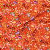 Katoen Poplin Stof Sinterklaas – Rood – Jute Look & Kinderprint