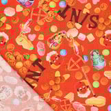 Katoen Poplin Stof Sinterklaas – Rood – Jute Look & Kinderprint