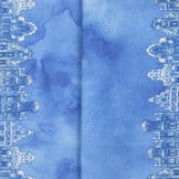 Delftsblauw Katoen – Randstof met Hollandse Grachtenpandjes