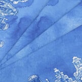 Delftsblauw Katoen – Randstof met Hollandse Grachtenpandjes