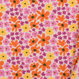 Jersey Katoen Digitale Print - Lila Geel Retro Bloem