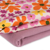 Jersey Katoen Digitale Print - Lila Geel Retro Bloem