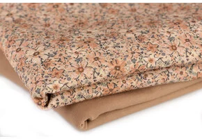 Jersey Katoen Digitale Print - Winter Bloem Cacao