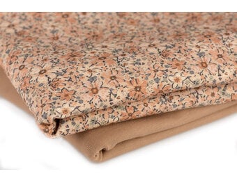 Jersey Katoen Digitale Print - Winter Bloem Cacao