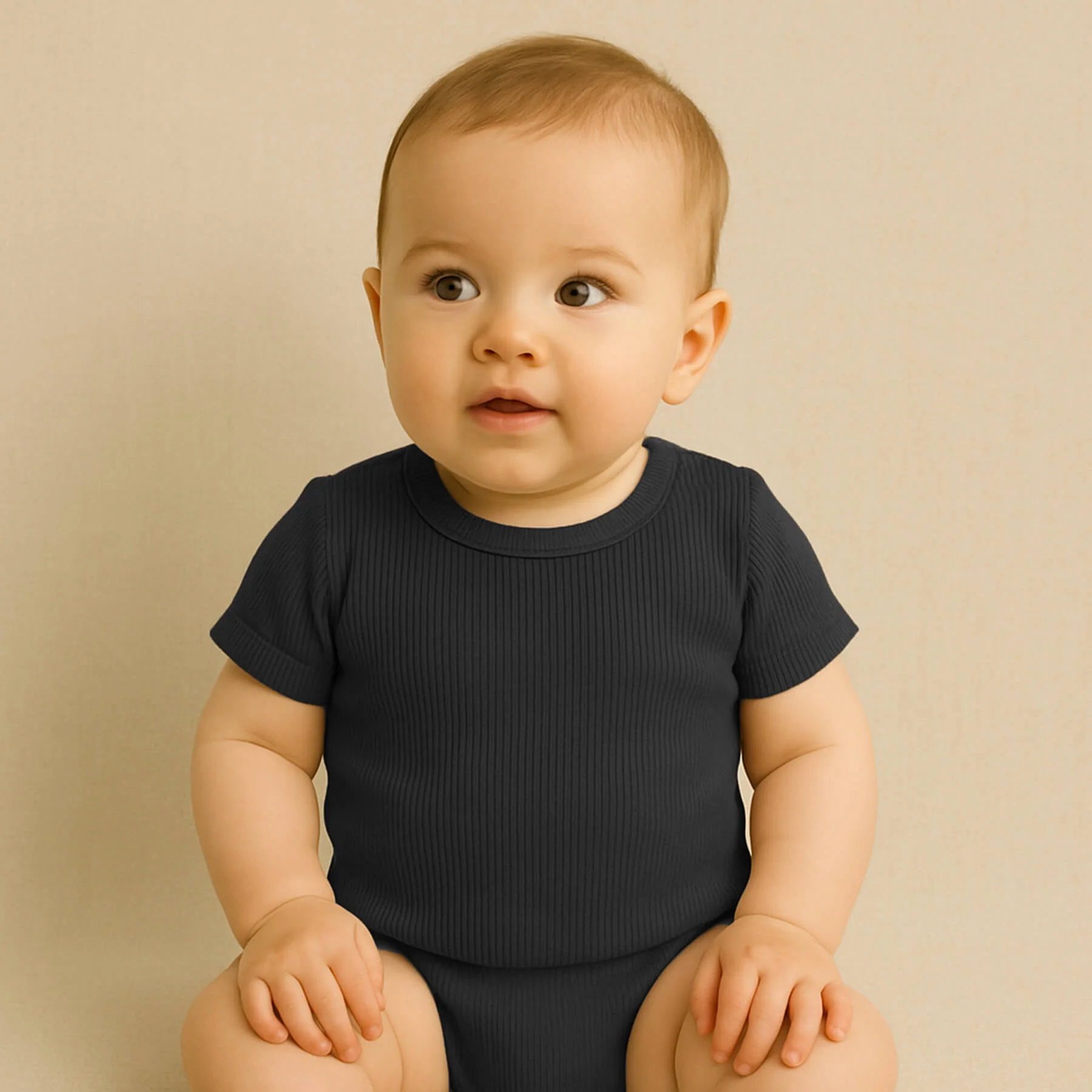 Rib Jersey Stof Zwart – Zacht, Rekbaar & Comfortabel