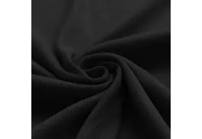 Rib Jersey Stof Zwart