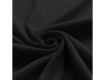 Rib Jersey Stof Zwart