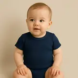 Rib Jersey Stof Marine – Zacht, Rekbaar & Comfortabel