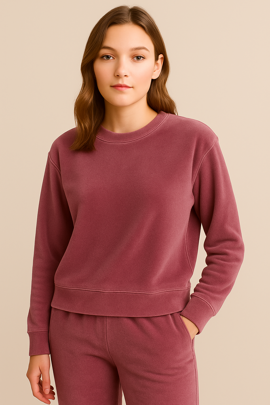 Nicky Velours Stof Donker Dusty Roze – Zacht, Rekbaar & Ademend