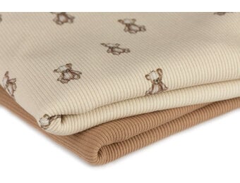 Rib Jersey Stof - Teddyberen