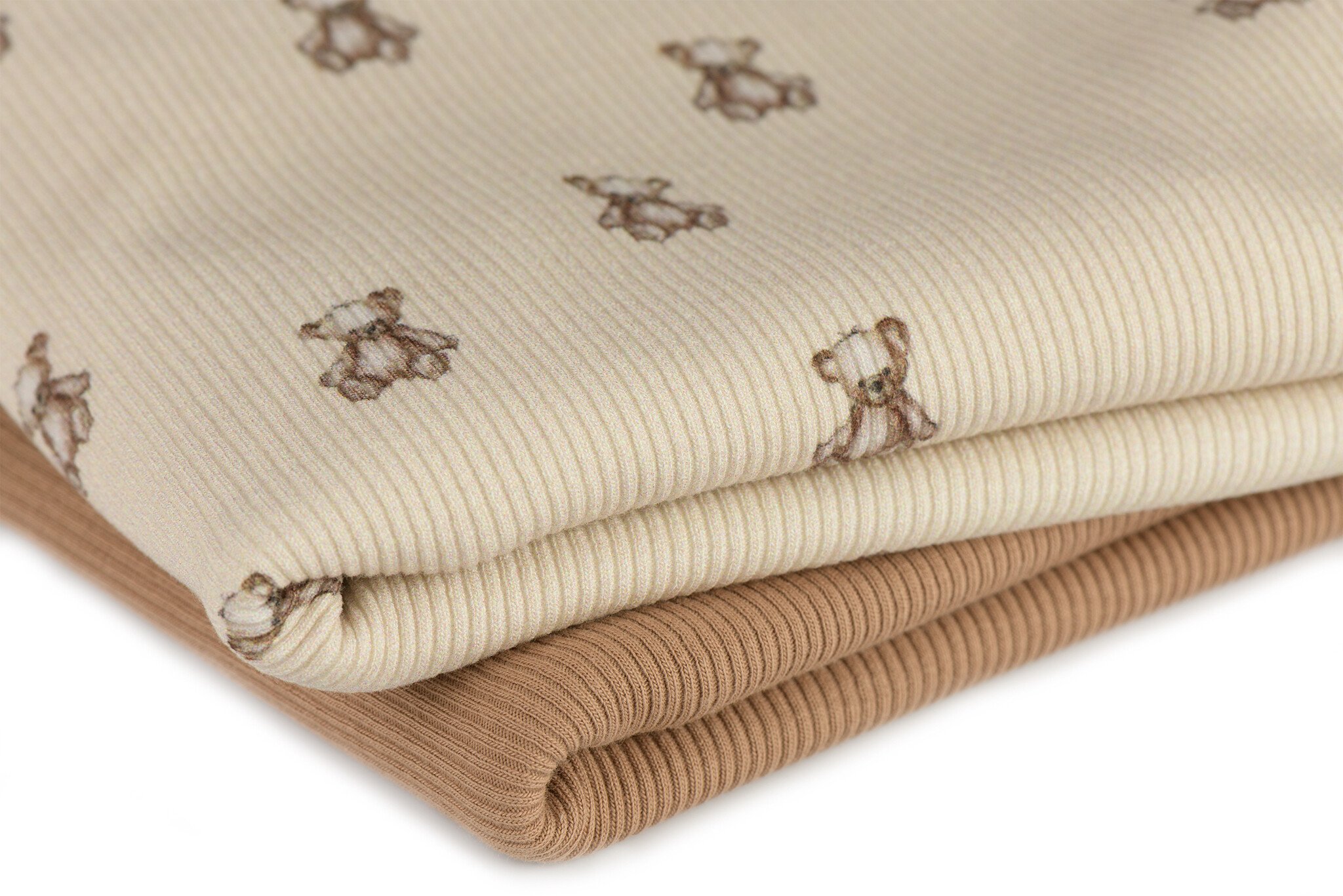 Rib Jersey Stof - Teddyberen
